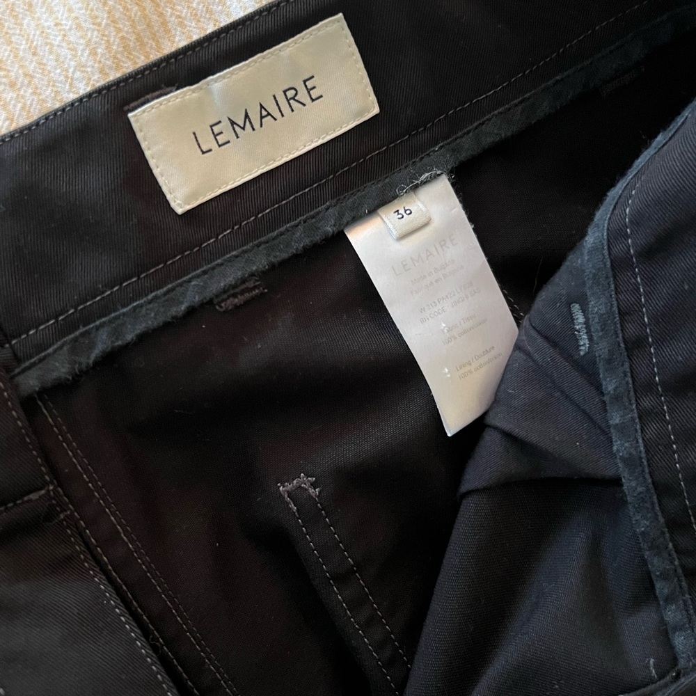 Lemaire Black Cotton work pants